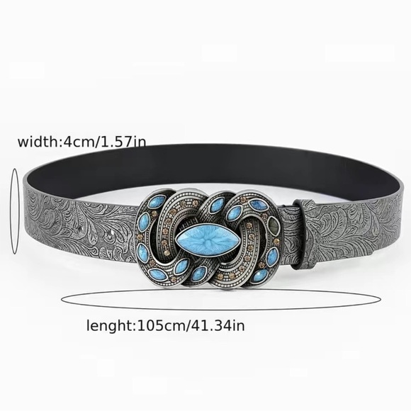 Pu Leather Boho Western Cowgirl Gemstone Belt - Picture 5 of 5